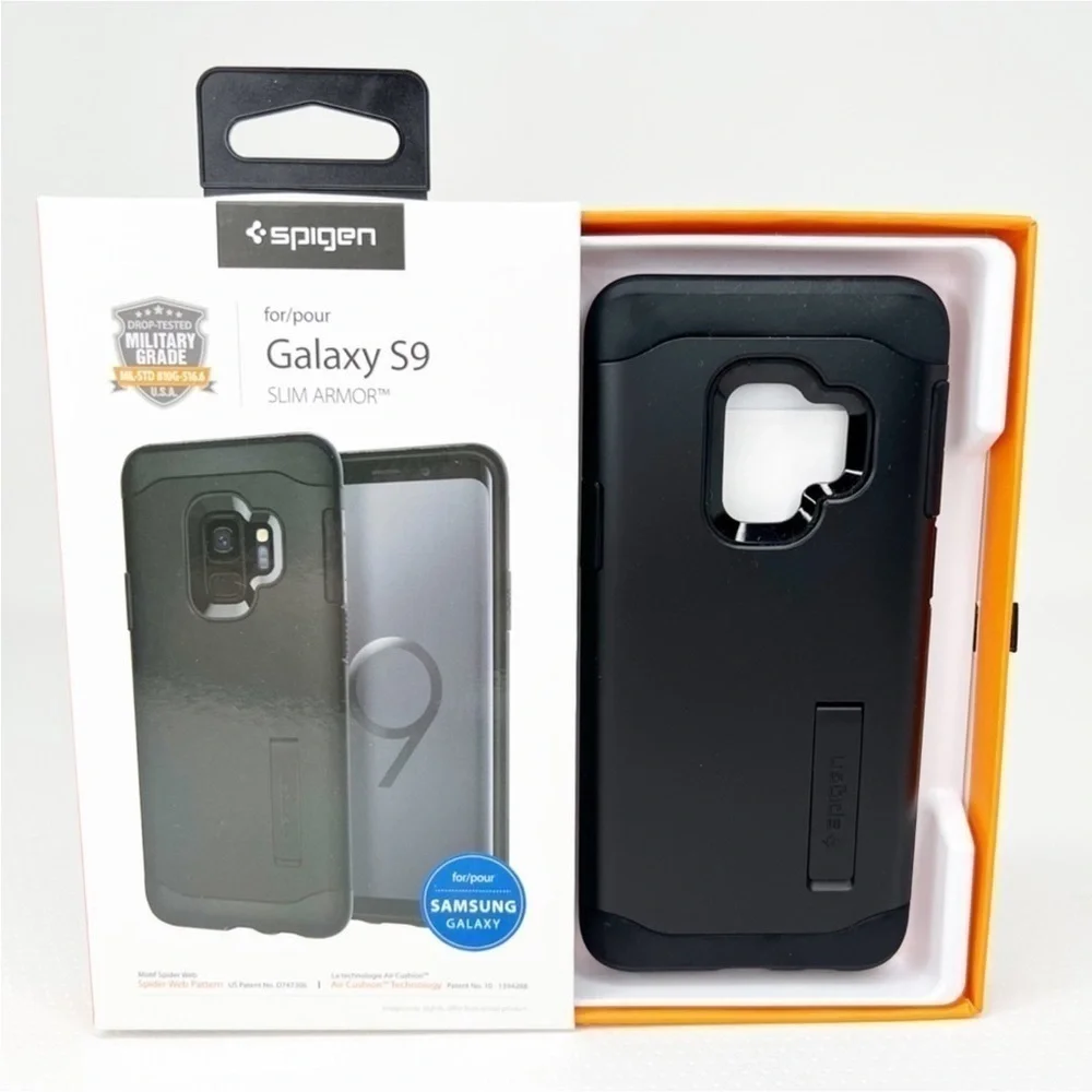 Spigen Samsung Galaxy S9 Slim Armor Black Case New in Box NWT